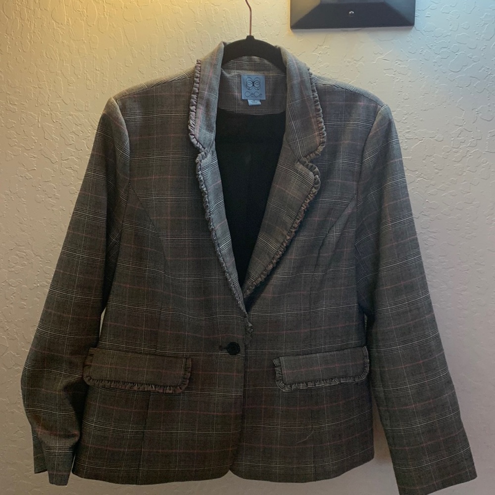 Cute CeCe plaid jacket with matching pants. Never worn. Pants have price tag.